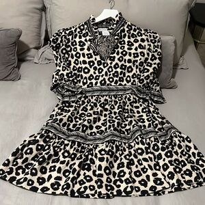 Gretchen Scott Leopard Print Dress with Puff Sleeves